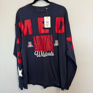 Arizona Wildcats Game day Pressbox Oversized Long Sleeve Shirt Men’s OS New NWT